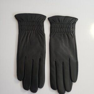 New Women Black  Sheepskin Leather Cashemere